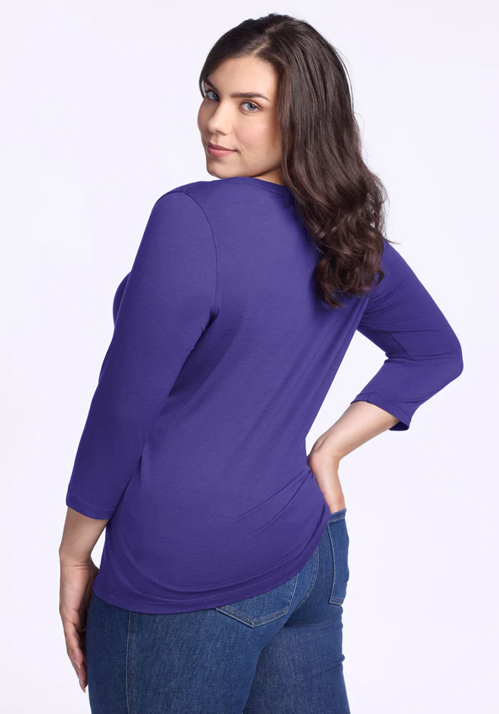 Jenny 3/4 Sleeve Crew Neck - Berry Indigo - Image 12