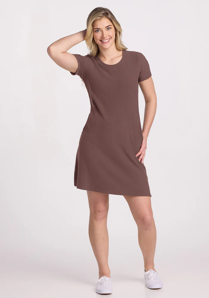 Harlowe Ribbed Dress - Peppercorn - Image 5