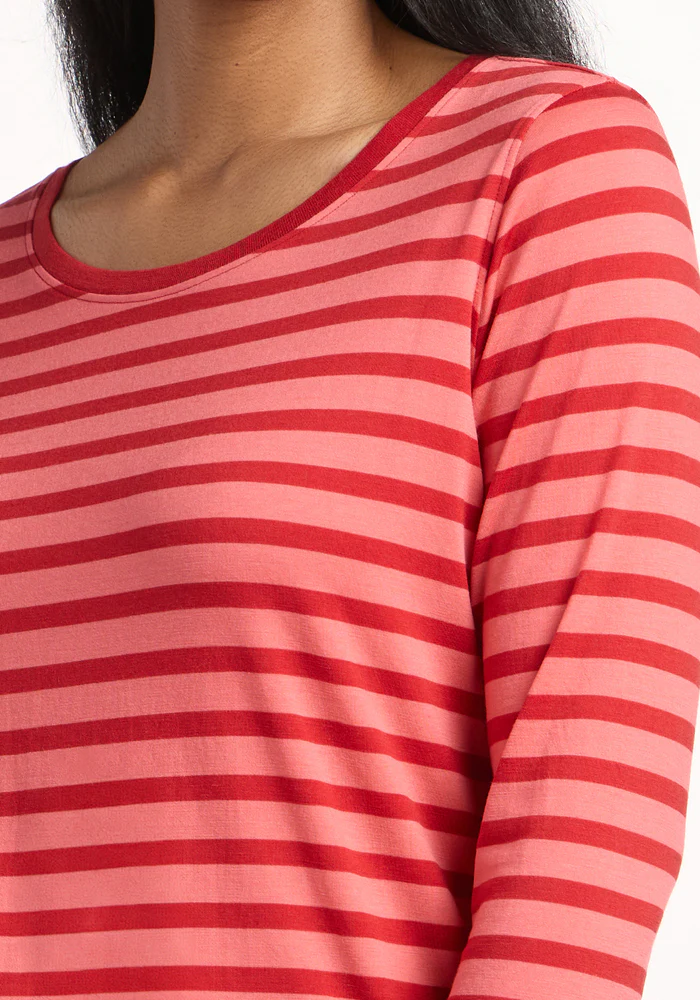 Jenny 3/4 Sleeve Crew Neck - Wildberry Stripe - Image 5