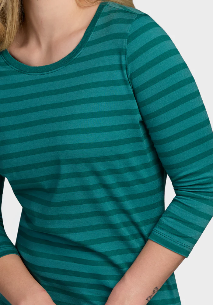 Jenny 3/4 Sleeve Crew Neck - Woodland Stripe - Image 4