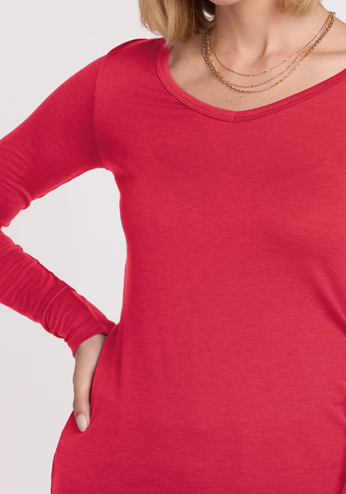 Layla V Neck Top - Berry Ice Pop - Image 3