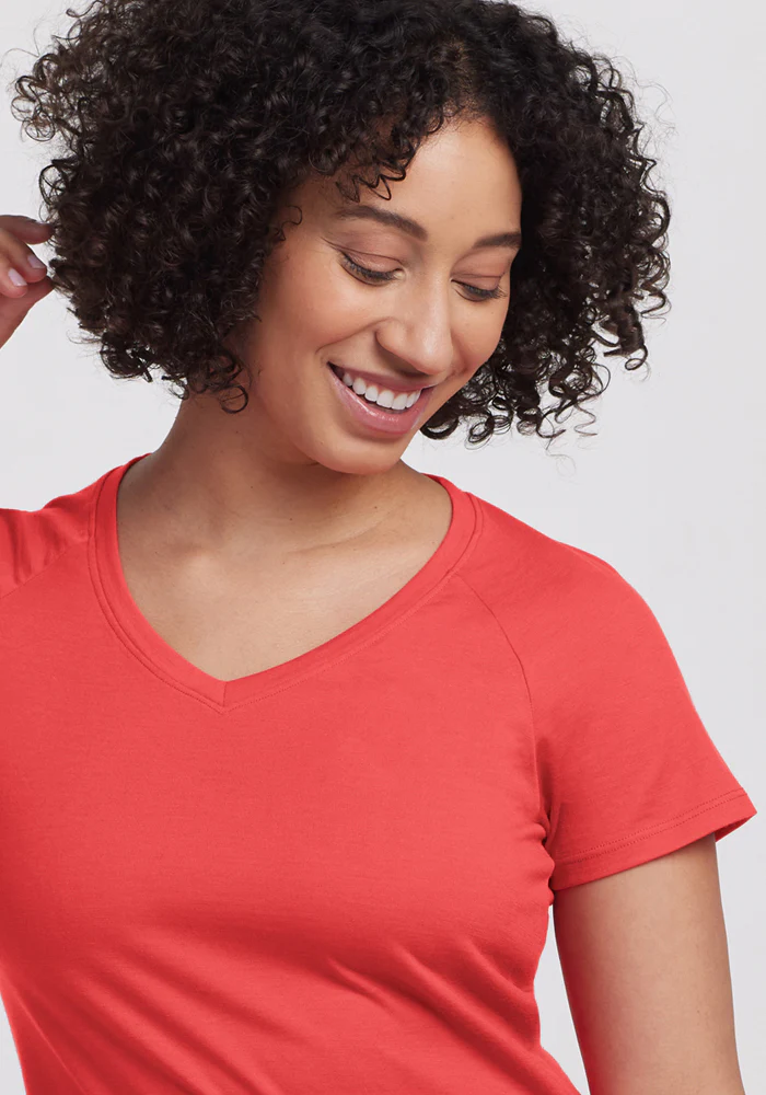 Mia V Neck - Hibiscus - Image 3