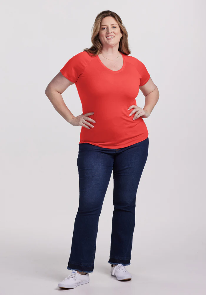 Mia V Neck - Hibiscus - Image 8