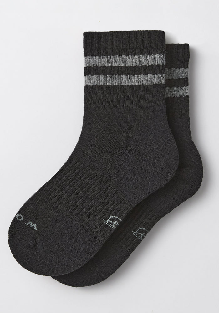 Womens Varsity Mini Crew Socks - Black Volt