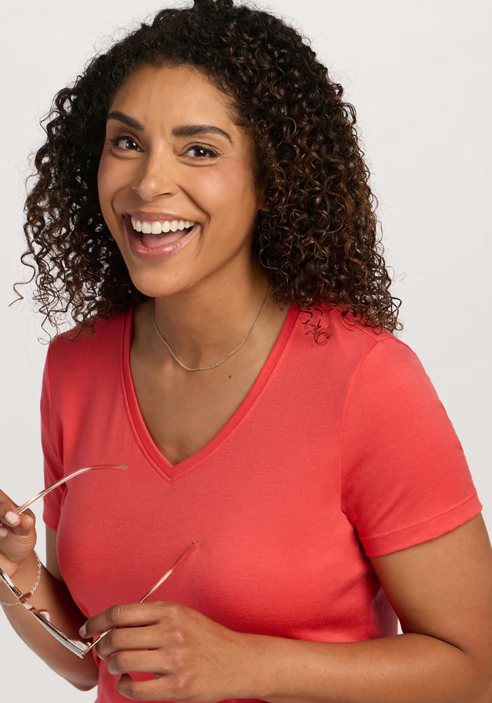 Junie V Neck - Hibiscus - Image 2