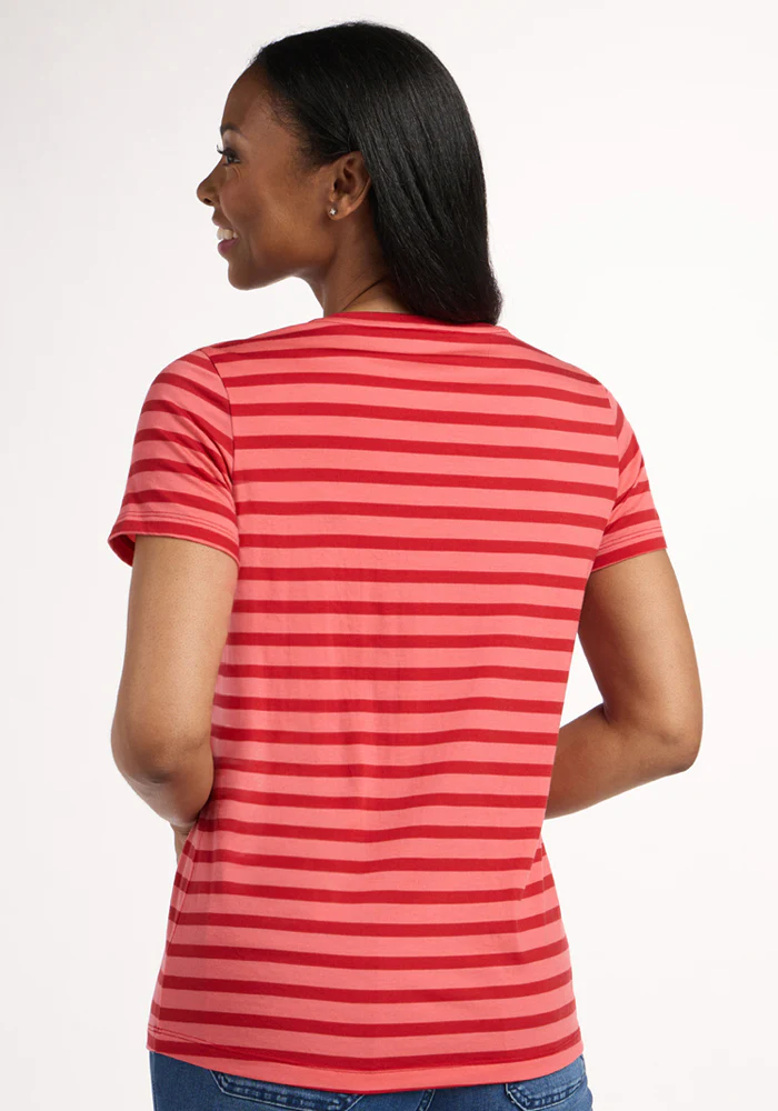 Junie V Neck - Wildberry Stripe - Image 5