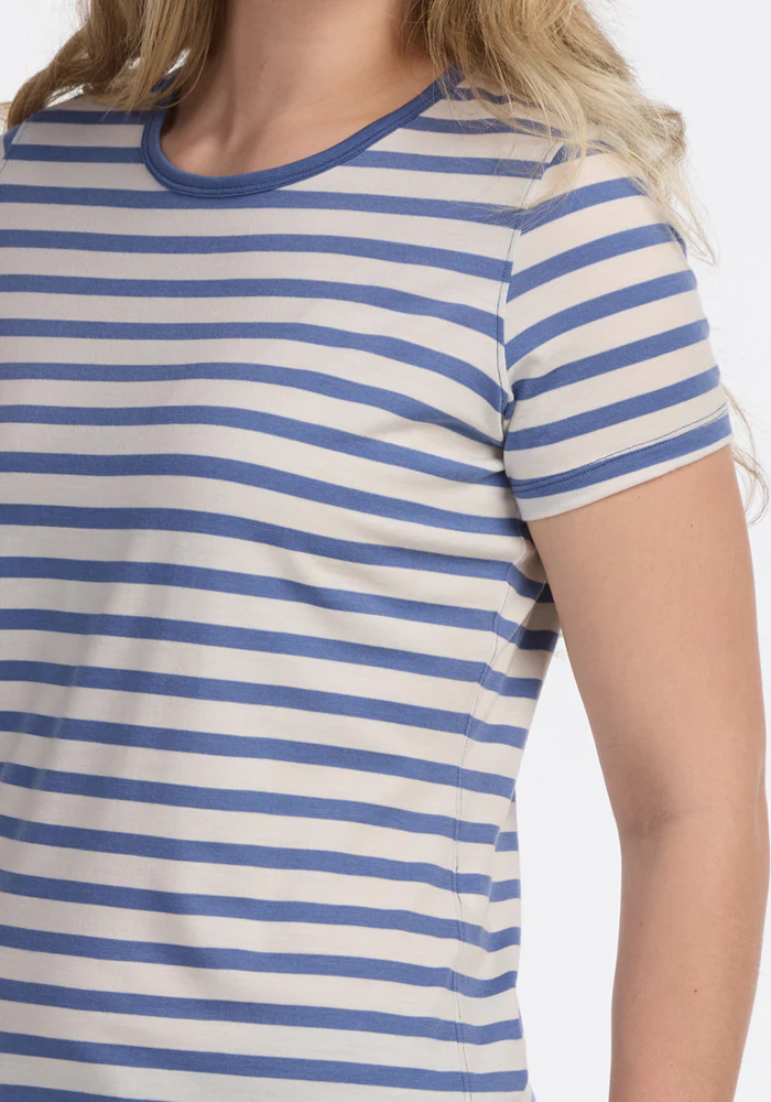 Liza Crew Neck Tee - Blue Sand Stripe - Image 3
