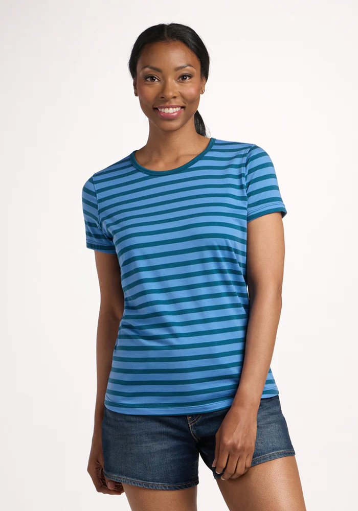 Liza Crew Neck Tee - Coastal Stripe
