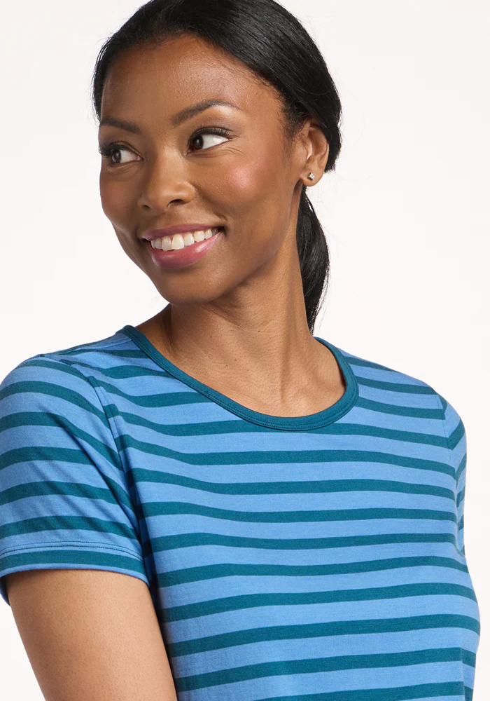 Liza Crew Neck Tee - Coastal Stripe - Image 2