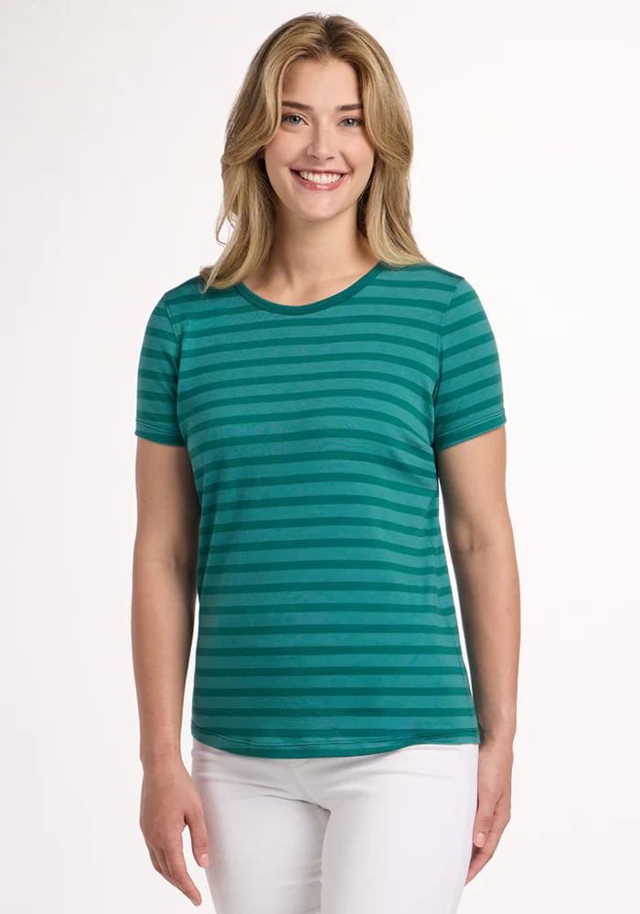 Liza Crew Neck Tee - Woodland Stripe