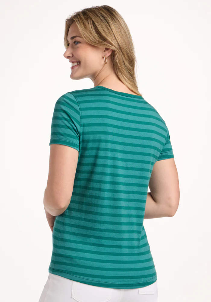 Liza Crew Neck Tee - Woodland Stripe - Image 5