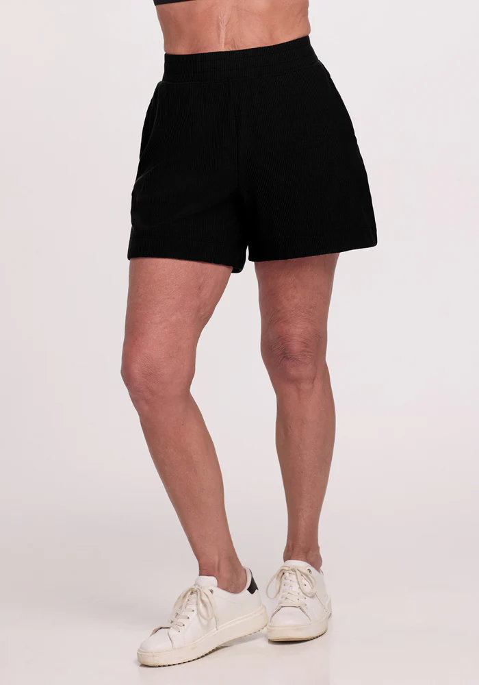 Maisey Ribbed Shorts - Black