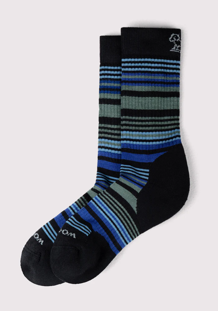 Mens Everyday Crew Socks - Black Stripe