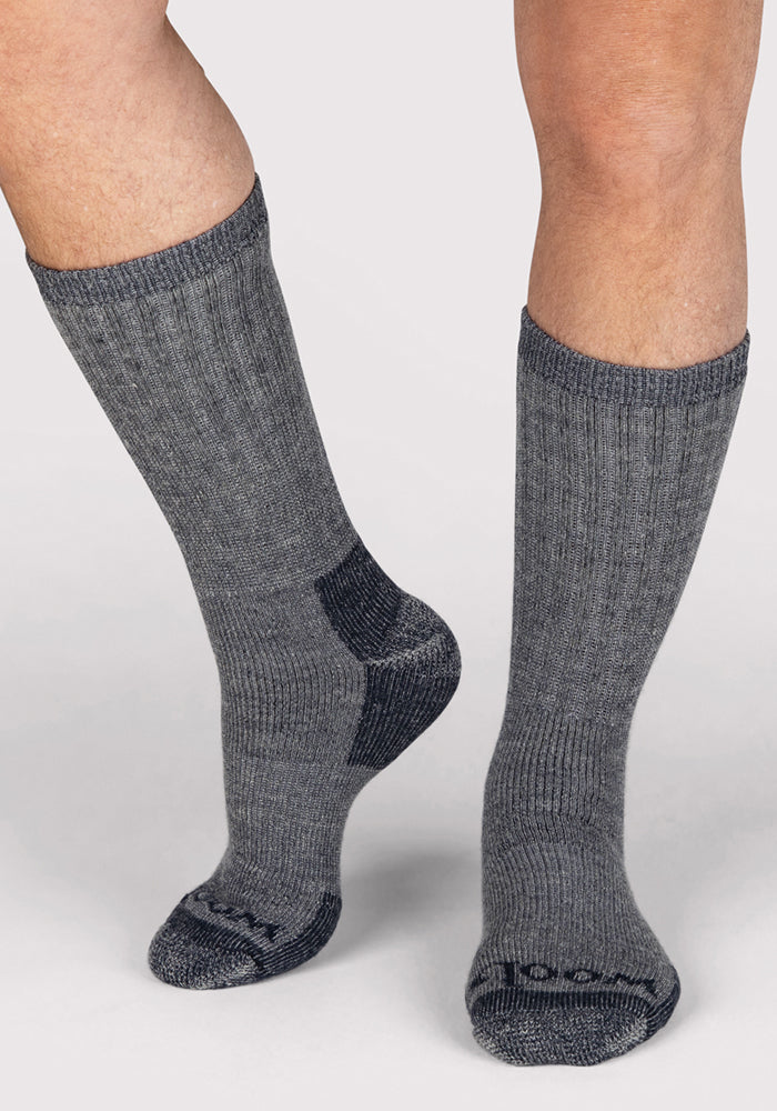 Mens Extreme Crew Socks - Charcoal Heather - Image 2