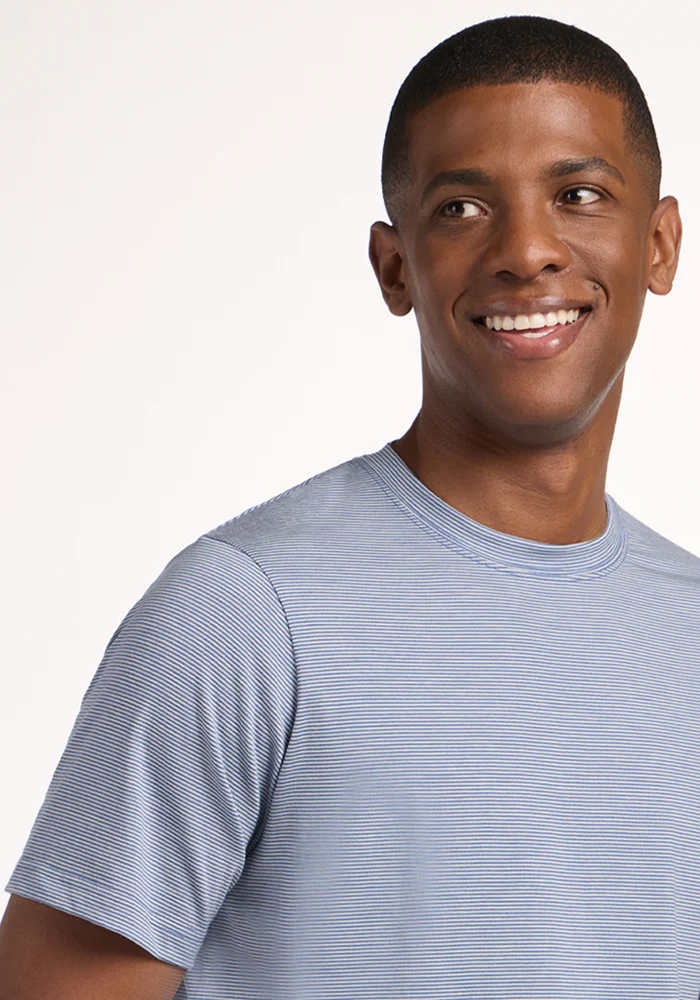 Endurance Tee - Blue Sand Mini Stripe - Image 3