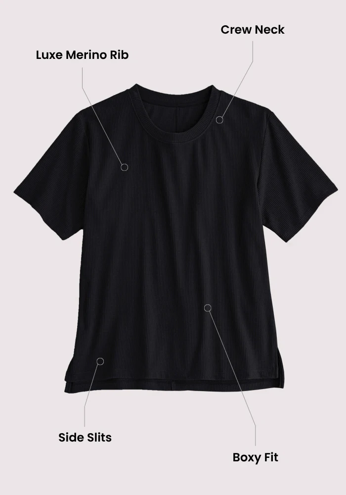 Delia Ribbed Short Sleeve - Peppercorn - Image 14