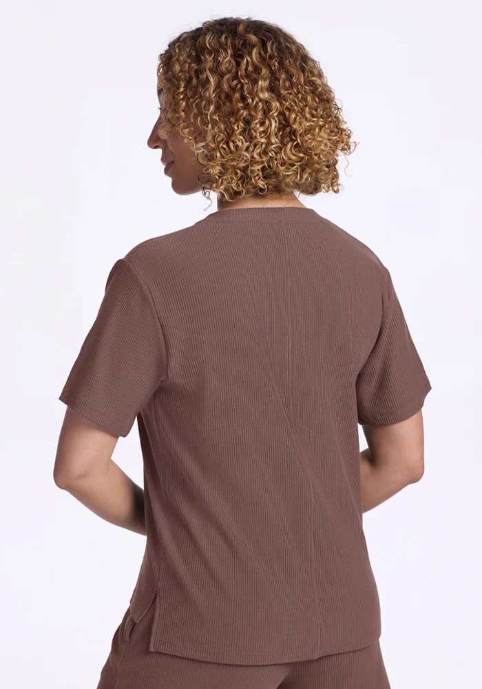 Delia Ribbed Short Sleeve - Peppercorn - Image 6