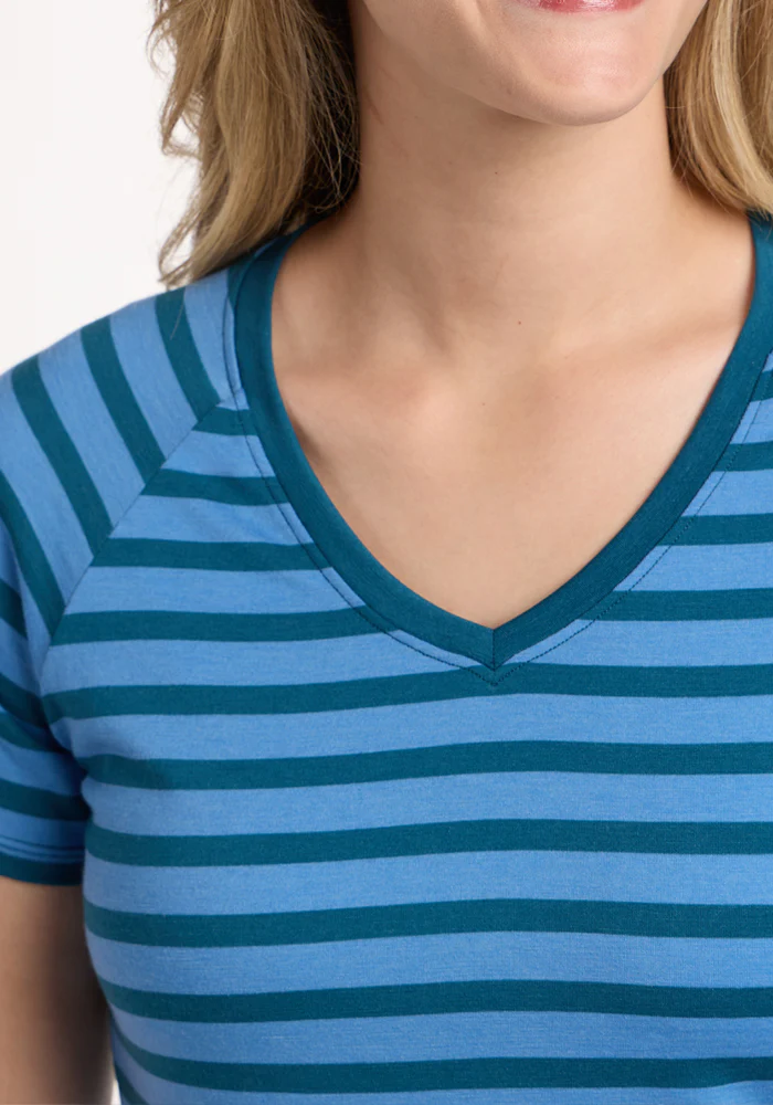 Mia V Neck - Coastal Stripe - Image 3