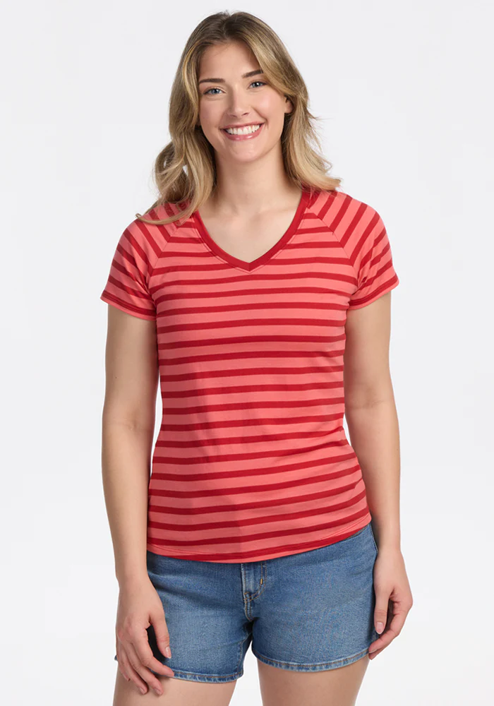 Mia V Neck - Wildberry Stripe - Image 4