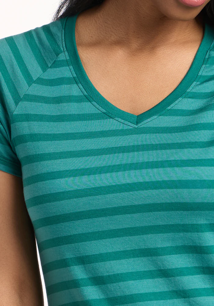 Mia V Neck - Woodland Stripe - Image 3