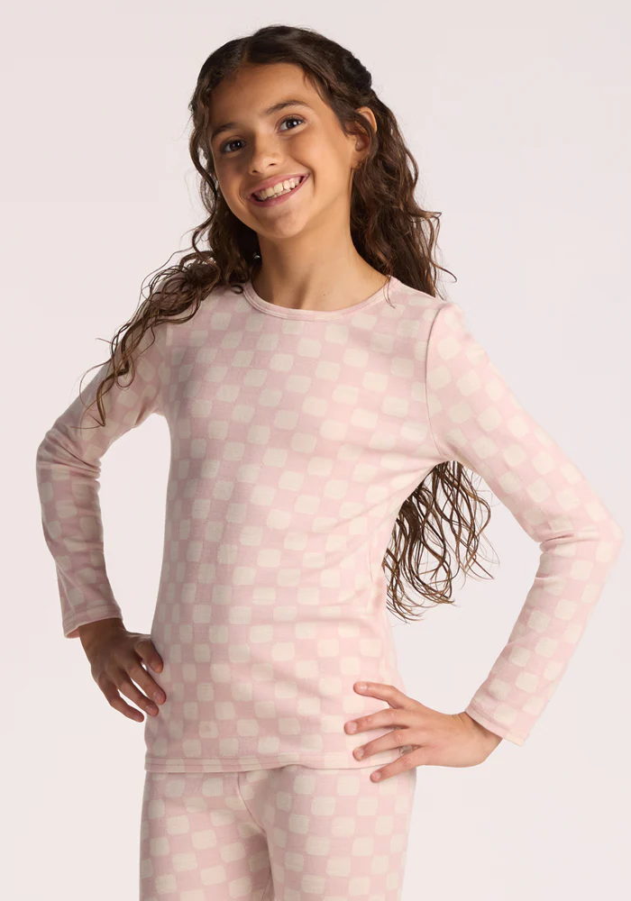 Kids Explorer Base Layer Top - Hopscotch Pink