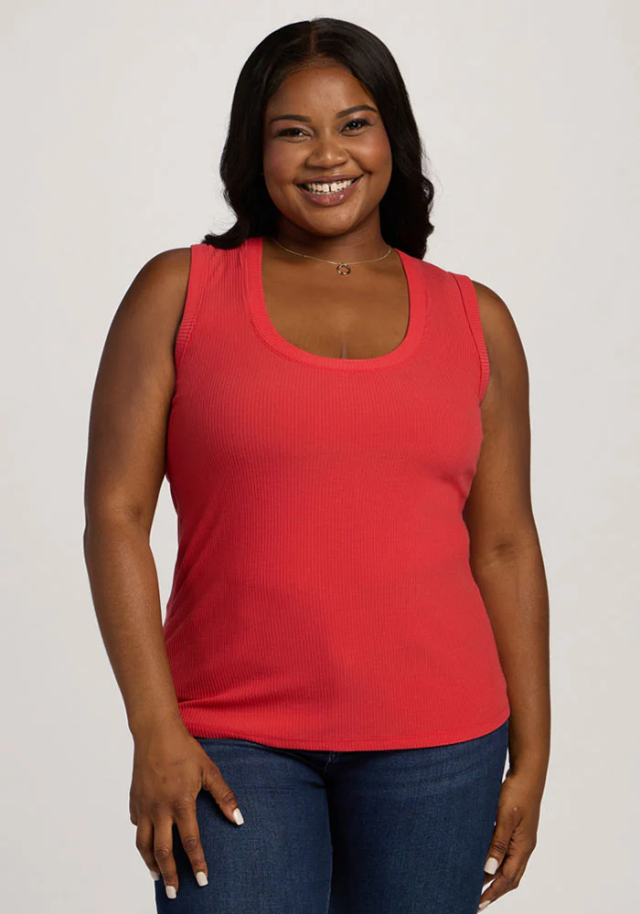 Sloane Ribbed Tank - Hibiscus - Image 6