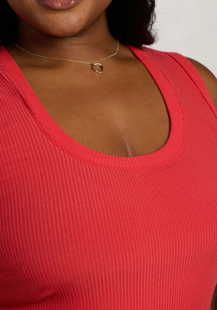 Sloane Ribbed Tank - Hibiscus - Image 7