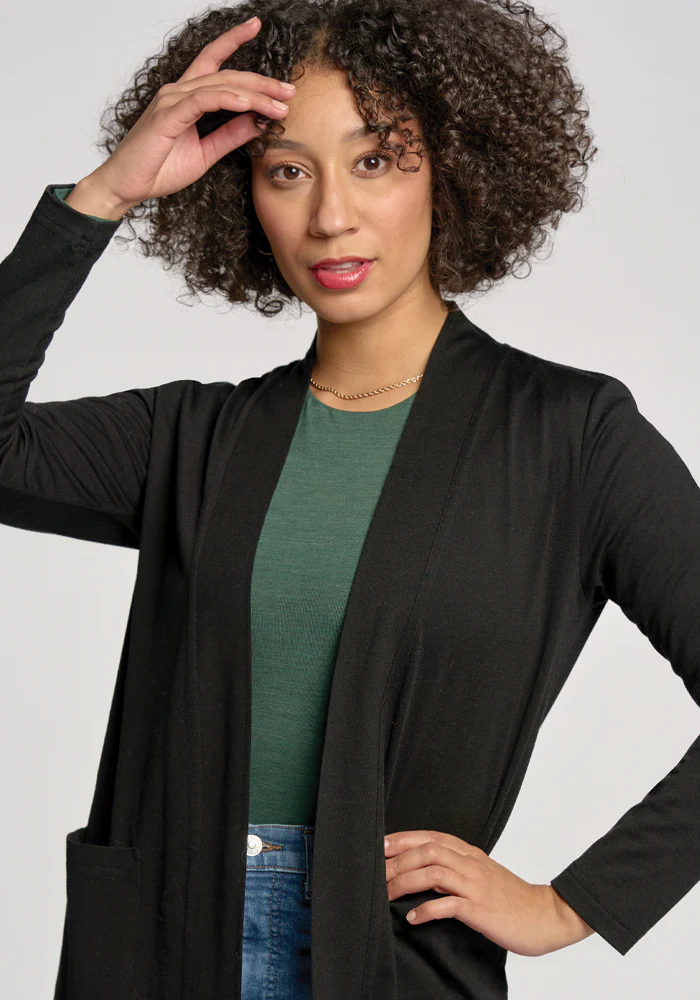 Paisley Cardigan - Black - Image 2
