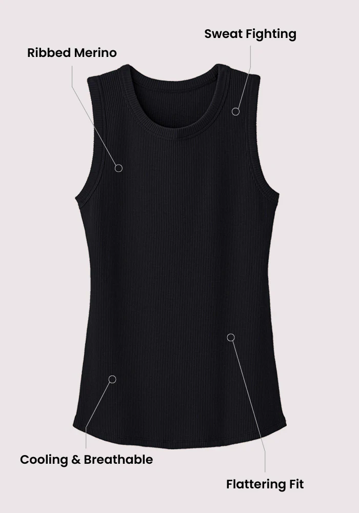 Raegan Ribbed Tank Top - Black - Image 13