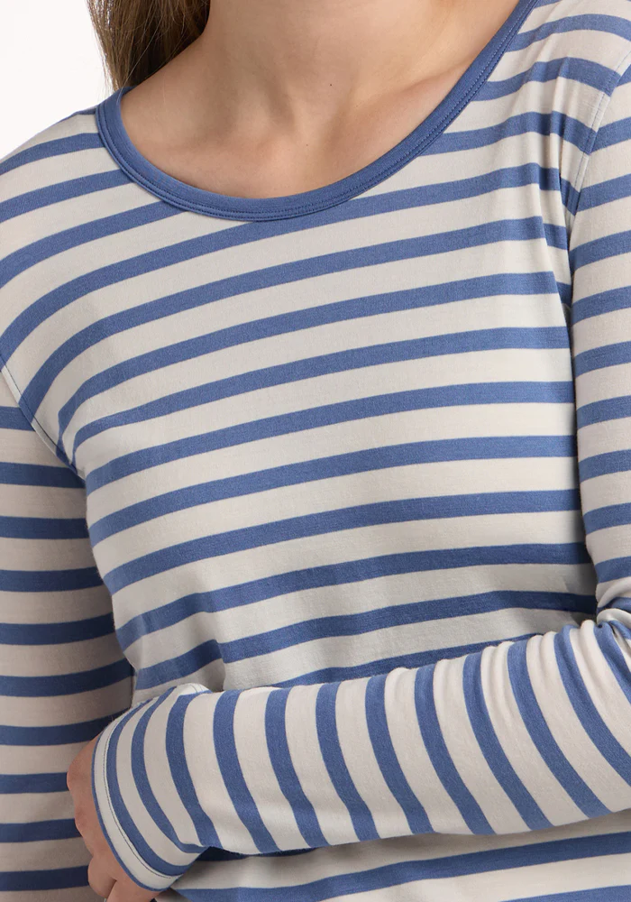 Remi Long Sleeve T-Shirt - Blue Sand Stripe - Image 3