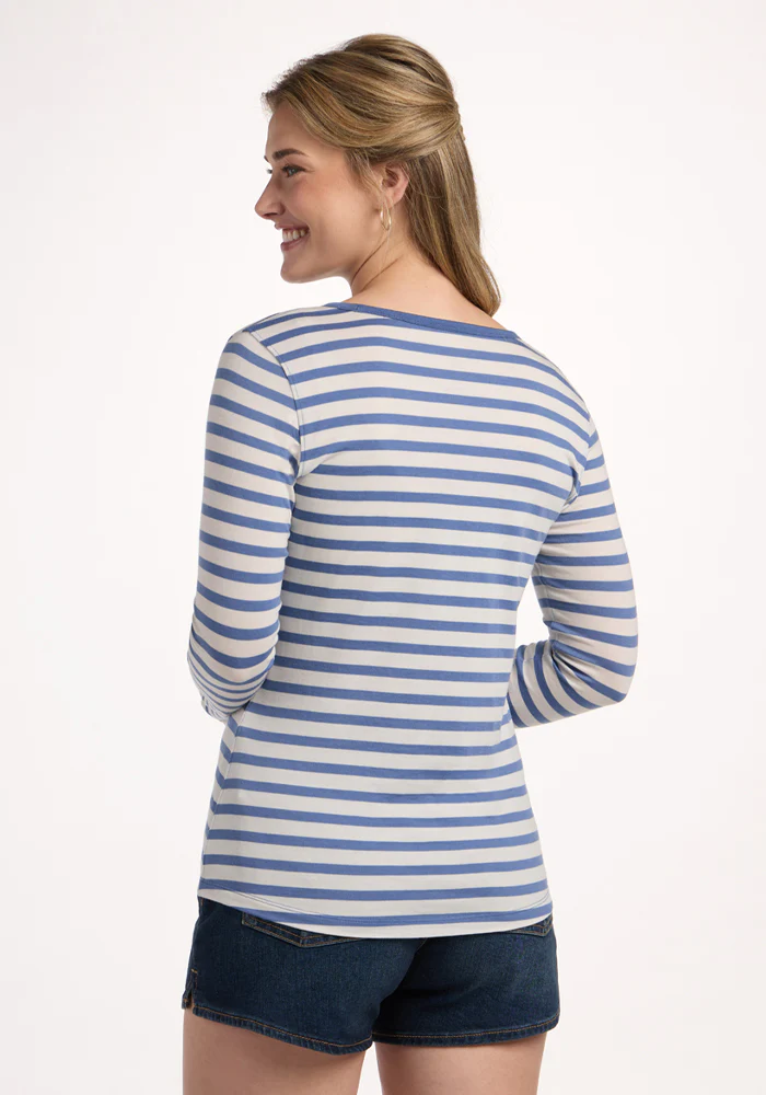 Remi Long Sleeve T-Shirt - Blue Sand Stripe - Image 5