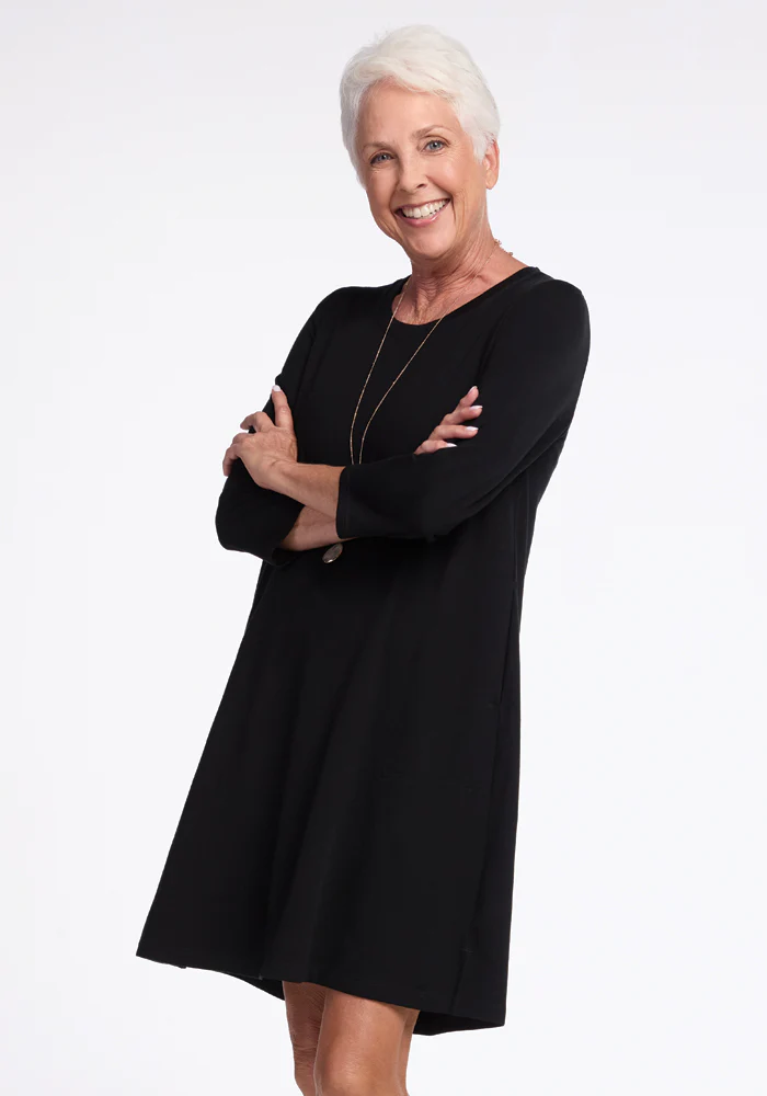 Rissa A Line Dress - Black - Image 14