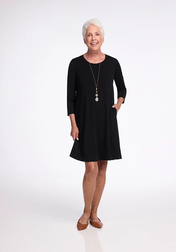 Rissa A Line Dress - Black - Image 3