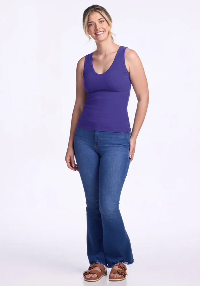 Vivi Ribbed Tank - Berry Indigo - Image 6