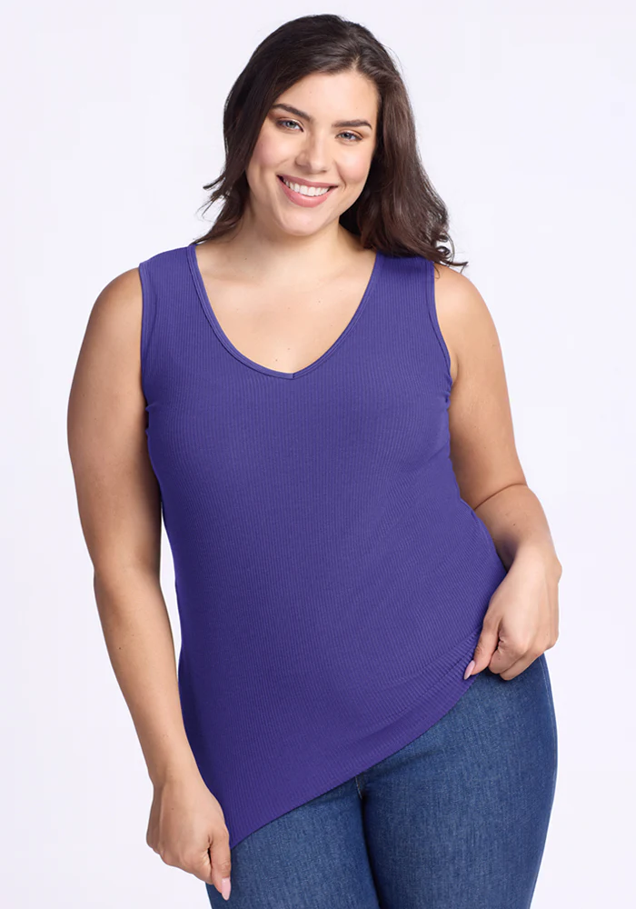 Vivi Ribbed Tank - Berry Indigo - Image 8