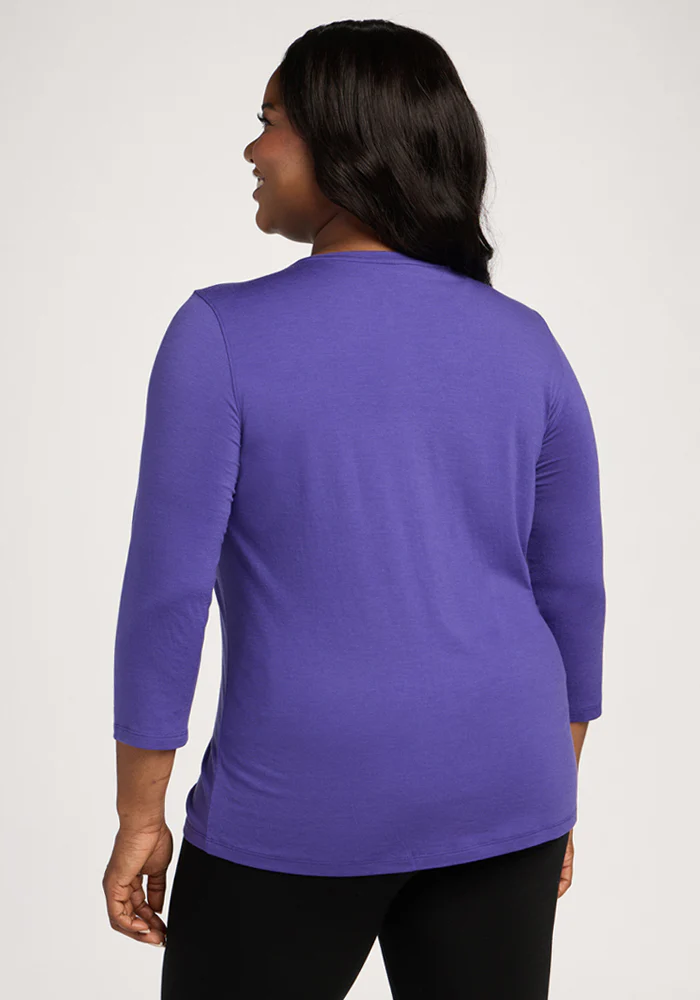 Elena 3/4 Sleeve V Neck - Berry Indigo - Image 10