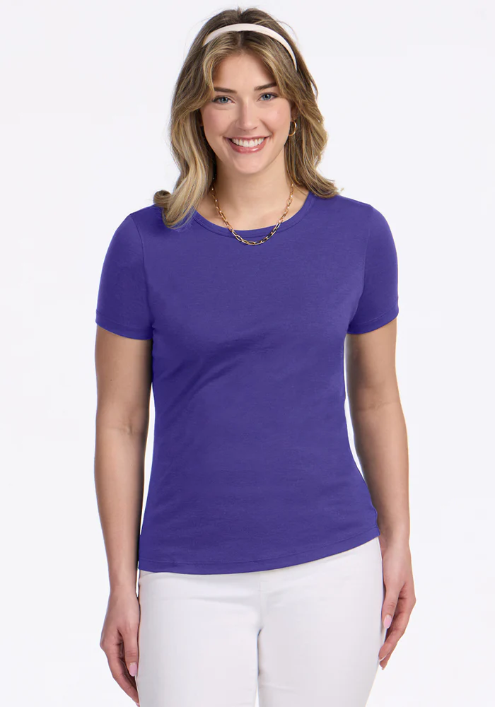 Liza Crew Neck Tee - Berry Indigo
