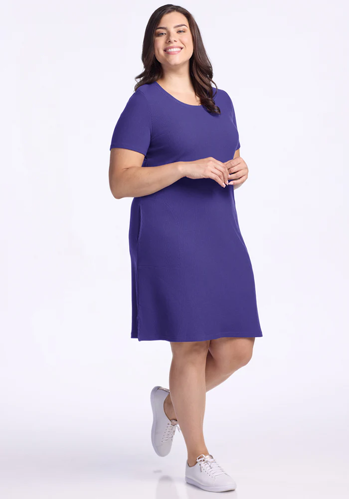 Harlowe Ribbed Dress - Berry Indigo - Image 13
