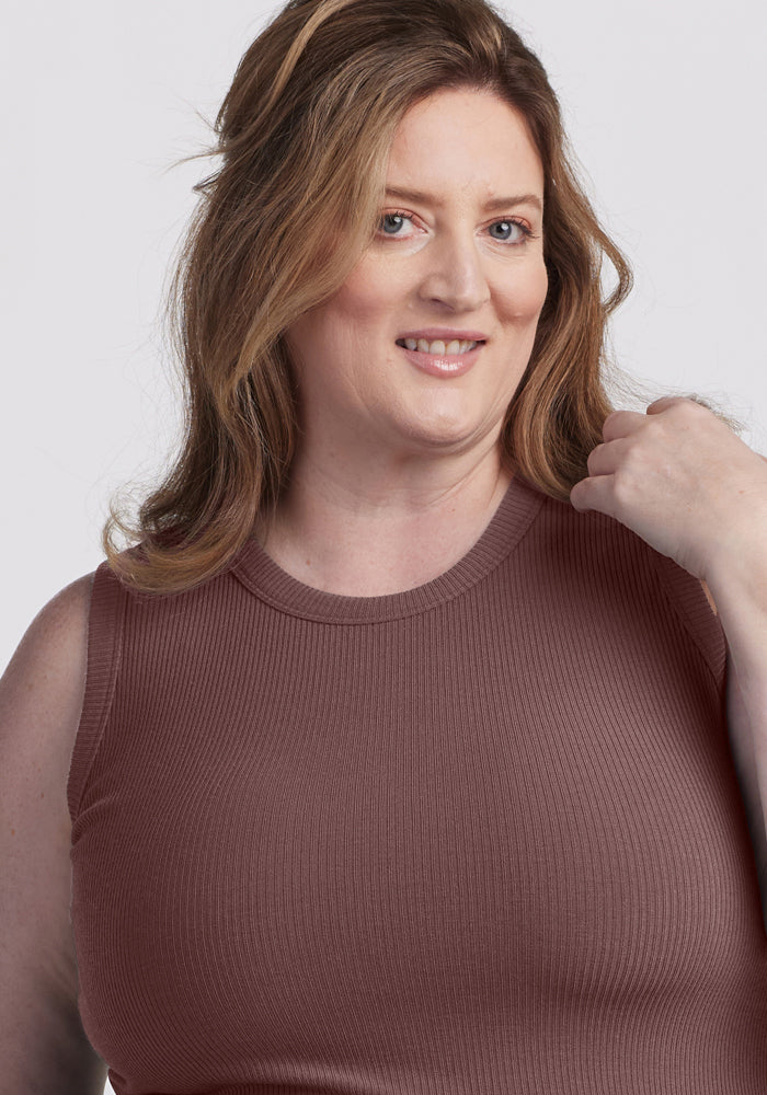 Raegan Ribbed Tank Top - Peppercorn - Image 6