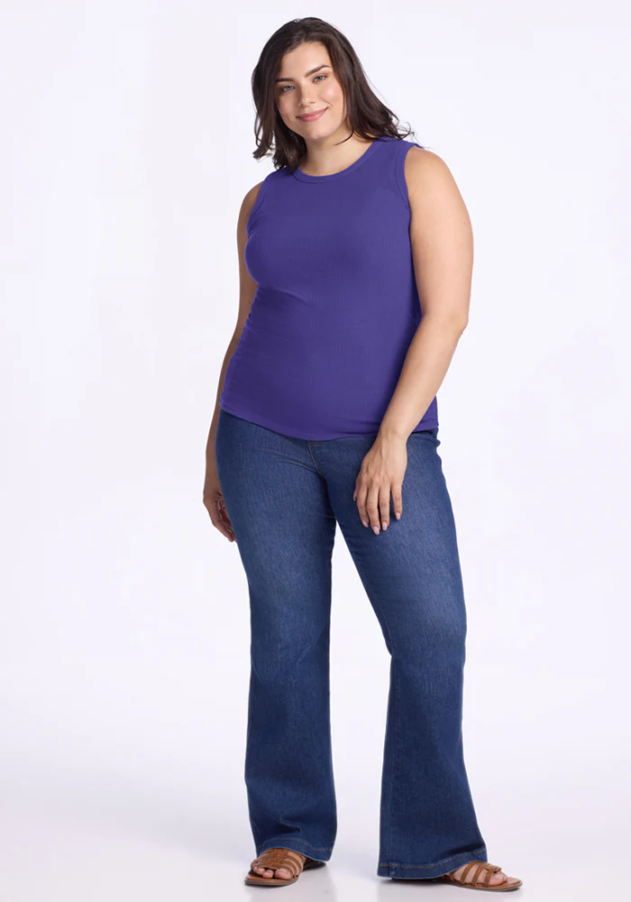 Raegan Ribbed Tank Top - Berry Indigo - Image 11