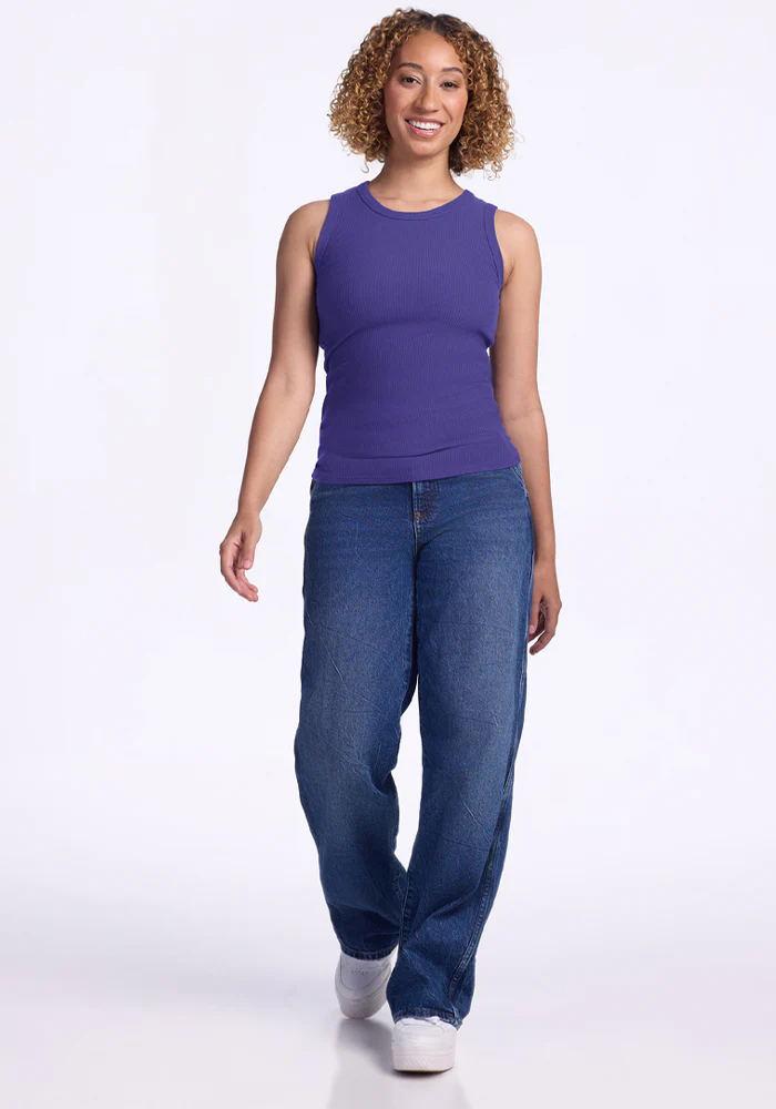 Raegan Ribbed Tank Top - Berry Indigo - Image 3