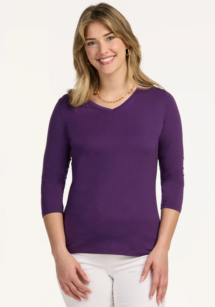 Elena 3/4 Sleeve V Neck - Image 14