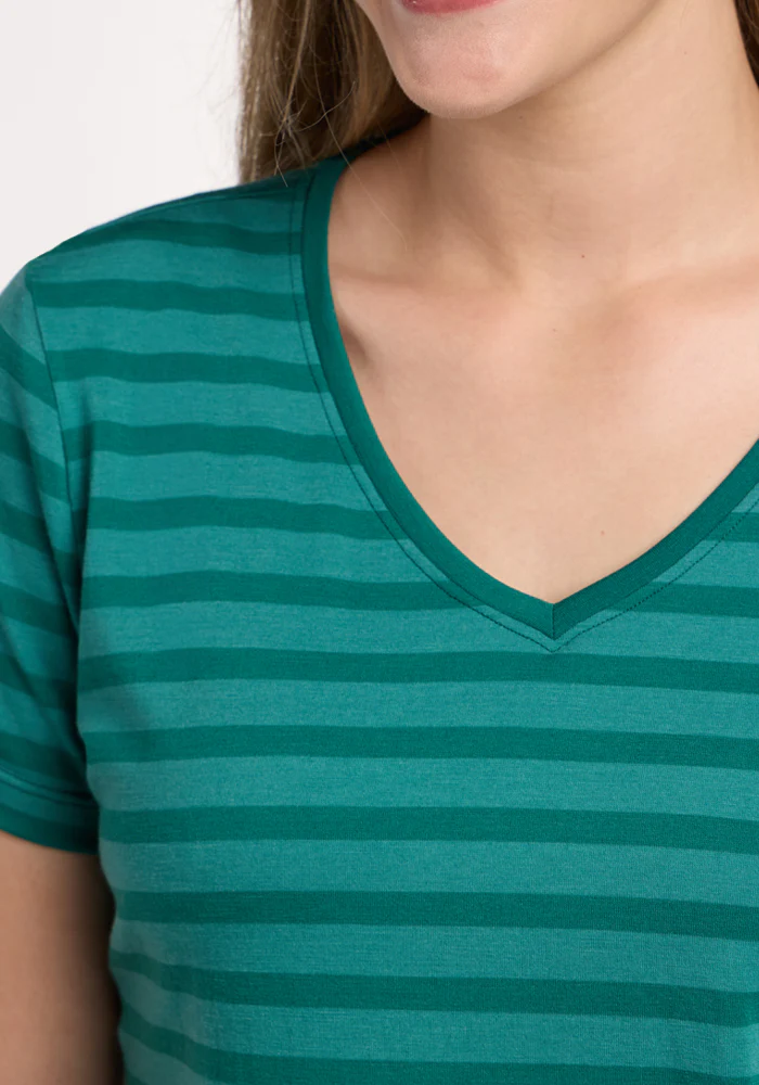 Junie V Neck - Woodland Stripe - Image 3