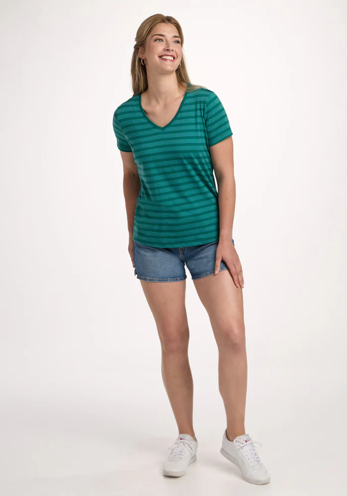 Junie V Neck - Woodland Stripe - Image 4