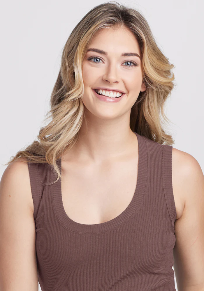 Sloane Ribbed Tank - Peppercorn - Image 3