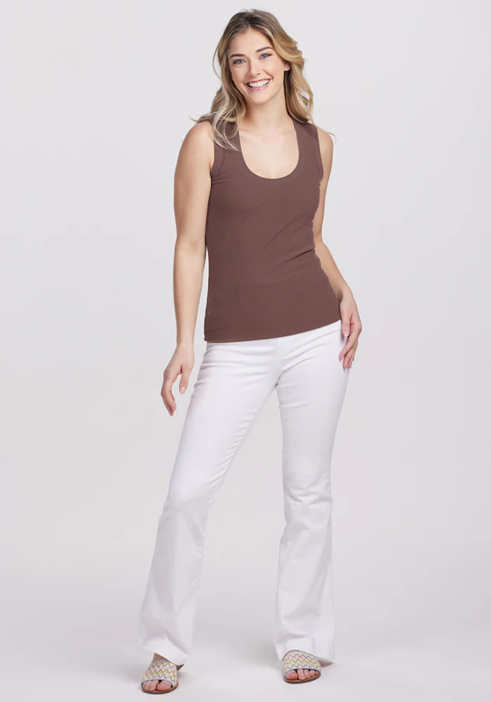 Sloane Ribbed Tank - Peppercorn - Image 4