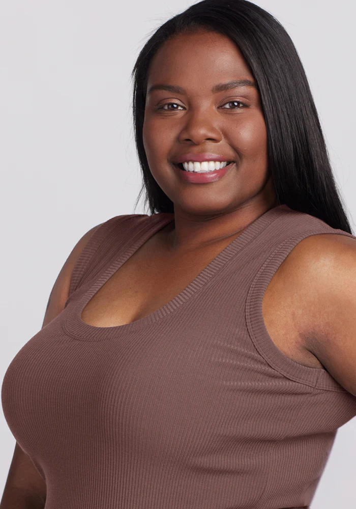 Sloane Ribbed Tank - Peppercorn - Image 8