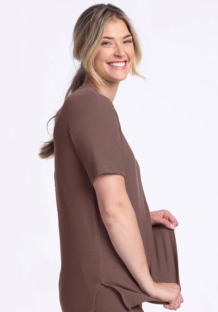 Vera Ribbed Tunic - Peppercorn - Image 2