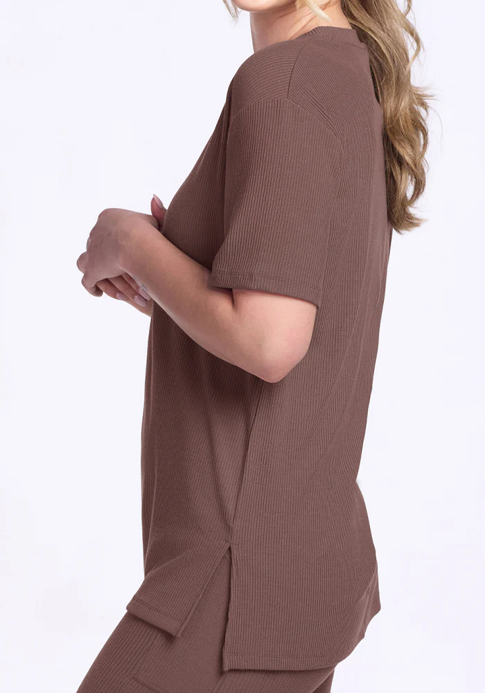 Vera Ribbed Tunic - Peppercorn - Image 3
