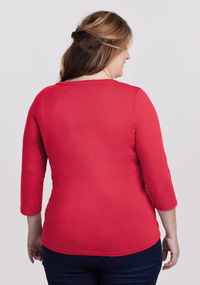 Jenny 3/4 Sleeve Crew Neck - Berry Ice Pop - Image 10